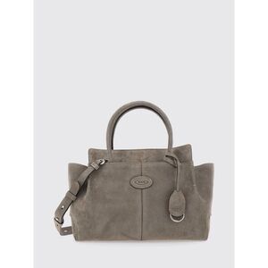 Tod's Women Tod's Leather And Suede Handbag With Double Handle And Logo Charm
